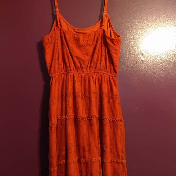 Large Rust Boho Lace Dress - Picture 9 of 15